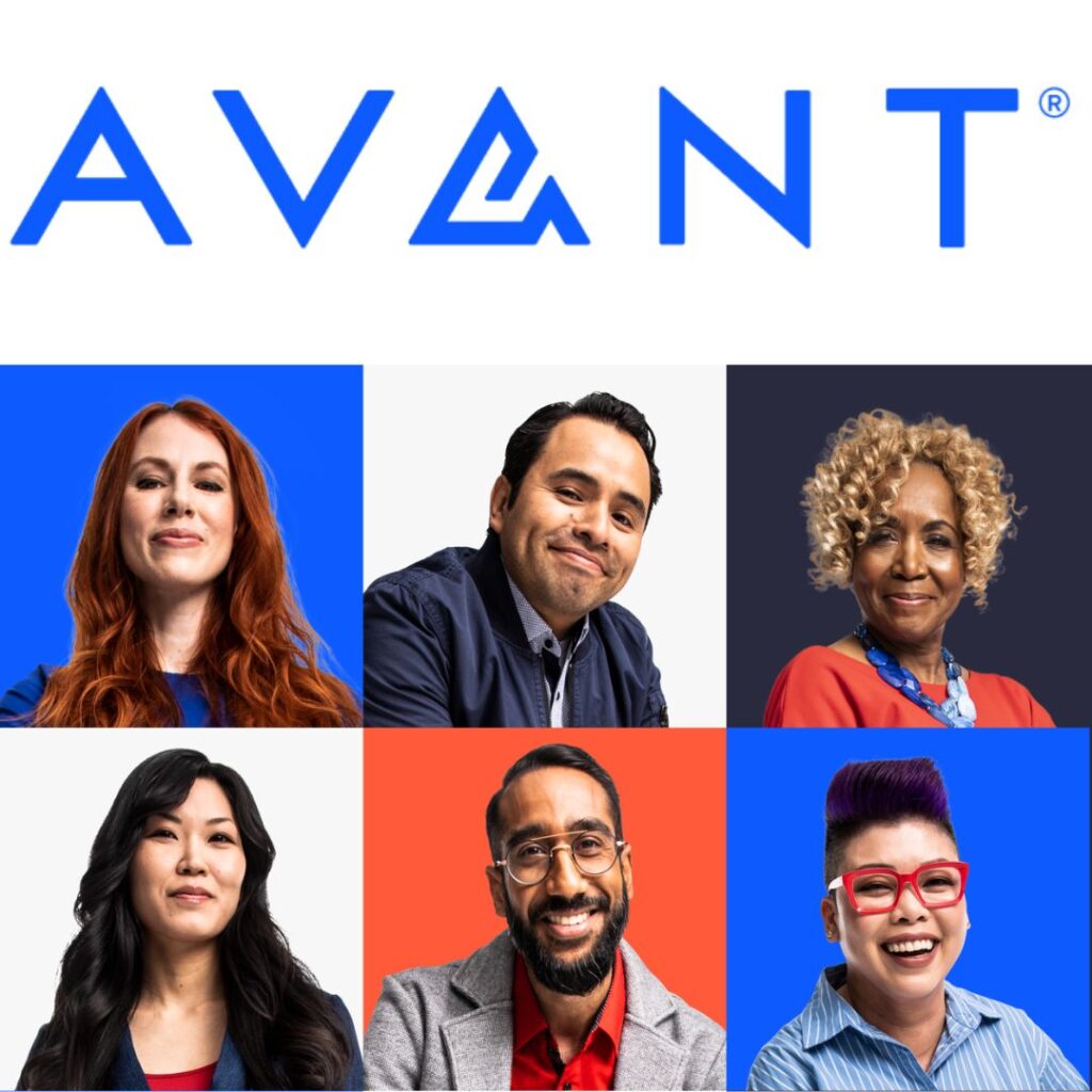 Avant logo and headshots