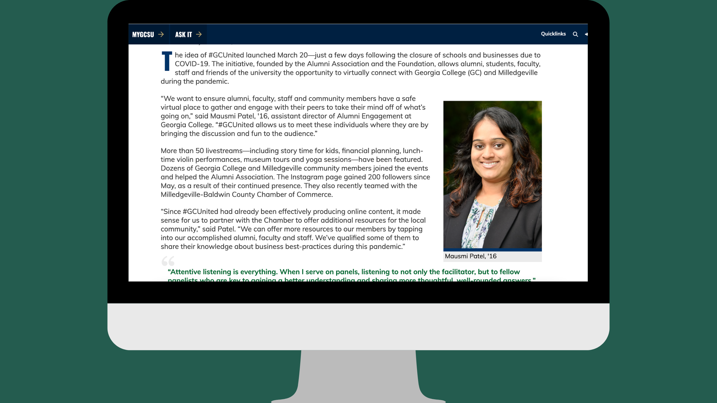 GCSU Article on Webpage